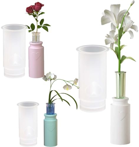 Lot de 3 moules en silicone pour vase WISIRENT, en plâtre, résine époxy, vase à fleurs