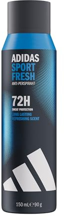adidas Sport Fresh Anti-Transpirant Deodorant Spray für ihn, 72 Stunden Schweiß-Schutz, frischer und aromatischer Zitrusduft, vegane Formel ohne Alkohol, 150ml