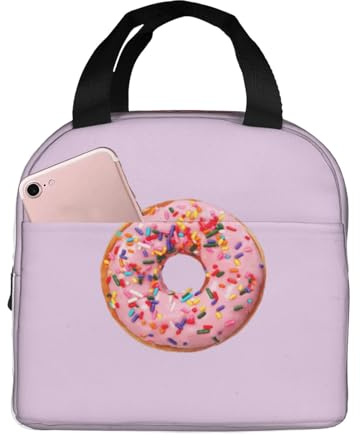 FFCVZAA Borsa termica per il pranzo, impermeabile, facile da pulire, con stampa a ciambella, per studenti, pasti, bevande, snack