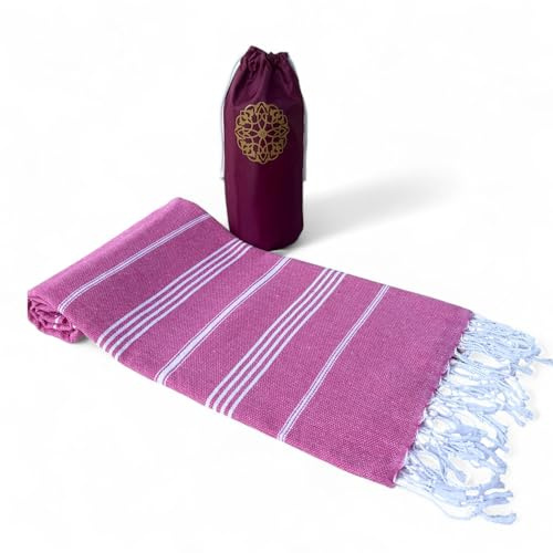 Marry Makes Favors Travel Towel, Outdoor Hammam, Beach towel, Bath Towel, Sports, Sauna Kilt, Thin, Lightweight, Quick-Drying, Anthracite (Better Than A Microfibre Towel), 95 x 160 cm (Rose)