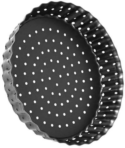 Healifty Teglia per Pizza Antiaderente Fori Rotondi, Fondo Mobile in Acciaio al Carbonio, 12,7 Cm, Adatta per Muffin e Crostate
