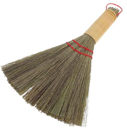SOESFOUFU Balai Cheminée en Paille Naturelle, Balayette Main Compacte, Tressée la Main, Douce pour Meubles, pour Tables et Canapés, Intérieur