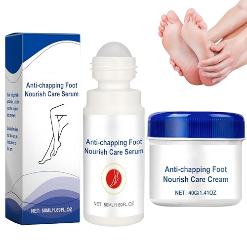 Set de Bálsamo Nutritivo Reparador de Pies Antigrietas, Crema Reparadora para Talones Agrietados, Crema Hidratante y Antigrietas para Pies, Suaviza para Talones y Secos y Agrietados (1Set)