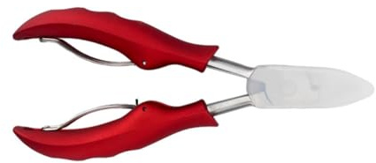 Alicates para Cutículas de Acero Inoxidable y Goma, Rojos | Doble Resorte, Punta para Entrar el Pliegue Ungueal, Uso en Pedicura y Retirada de Piel Muerta