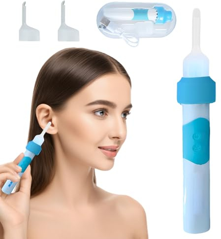 Ohrenschmalz Entferner Elektrisch Ohrenreiniger Sicheres Und Weiches Ear Cleaner, Mit 2 Waschbaren Ersatzköpfen Geeignet Für Kinder Und Erwachsene Ohr Reinigung (b)