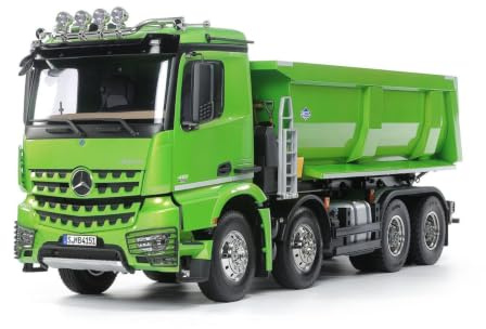 Tamiya 47523 1:14 RC Arocs 4151 Dumper 8 x 4 Godisgrön, monteringssats, RC lastbil, radiostyrd lastbil, LKW, byggleksak, modellbygge, hantverk, förmålad