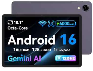 BNCF Tablette 10,1 Pouces Android 16 avec Gemini AI丨Écran HD in-Cell 120Hz丨16 (4+12) Go RAM 128 Go ROM 1 to TF丨Octo-core丨Widevine L1丨WiFi 2,4G/5G + BT 5.0 + GPS丨6000 mAh丨Bpad 10 SE
