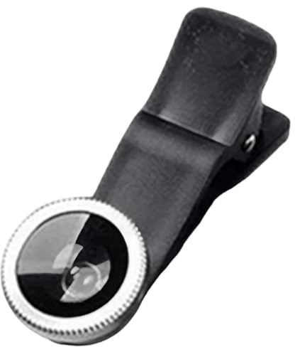 Lente Ojo de pez, Juego de Lentes para cámara de teléfono 3 en 1 - Lentes Macro Ojo de pez Gran Angular con Clip (Plateado) - Teléfono móvil