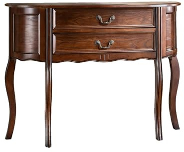 USFJATI Mesa Consola con Dos Cajones,Mesa Auxiliar Moderna Estilo Casa de Campo,Mesa Contemporánea para Entrada,Pasillo,Sofá,Salón,Cocina,Recibidor