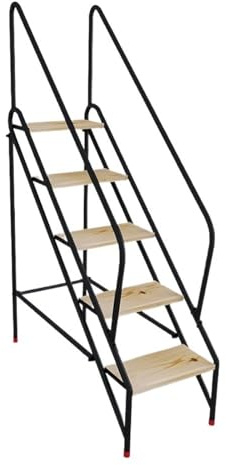 YBNKKUXKN Stepstools Swimming Pool Staircase stool Dual-purpose Stair Chair Ladder with Armrest Climb High Platform for Office Home Library Attic Ladder(Five Step)