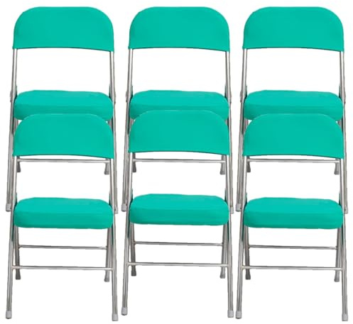 GHAKKE Coprisedie Pieghevoli Elastiche in Tinta Unita Set di Due Pezzi Coprischienale Coprisedile Protezioni per Sedie Pieghevoli da Sala per Ufficio, Eventi, Riunioni(Light Green,6PCS)