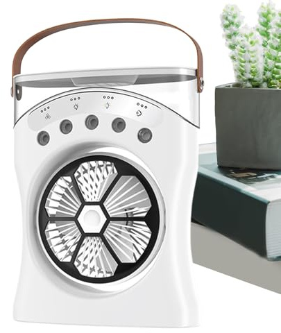 Ventilador de nebulización de mesa - Ventilador para nebulización de agua | Ventiladores pulverizadores portátiles y recargables, máquina de enfriamiento de velocidades con rotación de 180 grados