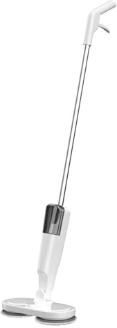 Kikumi Trapeador Eléctrico, Trapeador Autopropulsado Liviano, Recargable e Inalámbrico con Cabezal Giratorio de 180 ° y Batería de 2000 MAh, para Pisos de Mármol Laminado de Baldosas (Blanca)