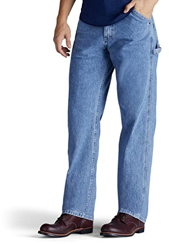 Lee Men's Loose-Fit Straight Leg Carpenter Jean, Original Stone, 38W x 34L