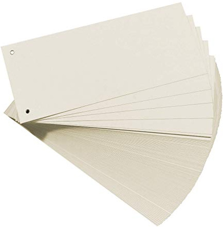 Original Falken 100er Pack Karton-Trennstreifen. Made in Germany. 10,5 x 24 cm weiß Trennlaschen Trennblätter Ordner Register Blauer Engel | Made in Germany Trennblätter Trennlaschen Ordner Register Kalender Blauer Engel