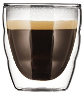 Bodum Pilatus - Set de 2 Vasos térmicos, 0,08 l, borosilicato, Transparentes