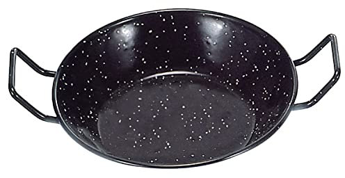 Garcima 22-cm Enamelled Double Deep Pan with Handles. Tegame Fondo, Ferro, Negro, 22 cm