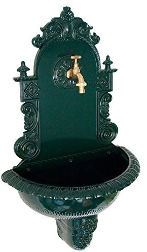 Wandbrunnen Tirol Antik-Look dunkelgrün Aluguss