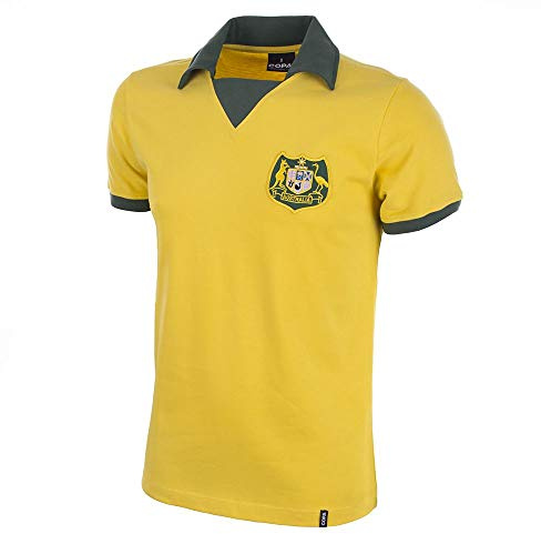 COPA Football - Retro Fußballtrikot Herren - Australien WM 1974 - Gelb - 100% Baumwolle - Größe M