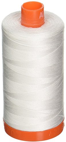 Aurifil A1050-2021 Mako bomullstråd solid 50WT 1422Yds naturlig vit