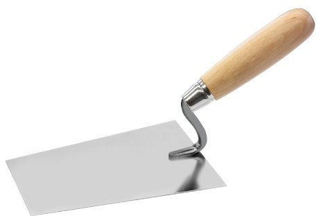 TECTOOL Maurerkelle 180 mm I Schwanenhals, Rostfrei & Holzgriff I Langlebig & Präzise für Mauer- & Putzarbeiten