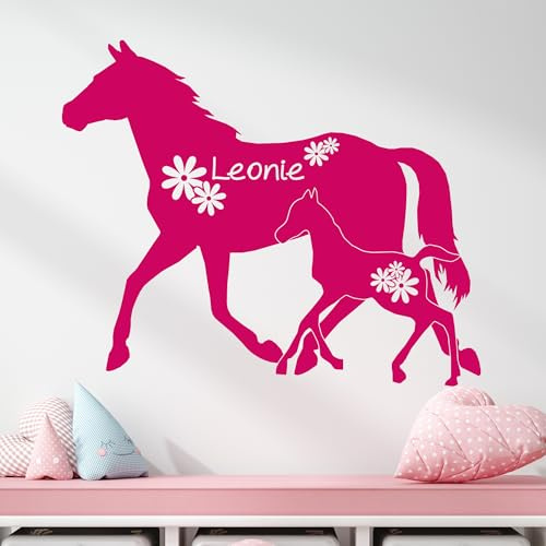 GRAZDesign Pferde Wandtattoo Kinderzimmer Mädchen Pferd mit Namen personalisiert, Mädchenzimmer Deko - 36x30cm / 043 lavendel