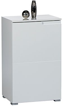 möbelando Kommode Standschrank Anrichte Higboard Sideboard Schrank Holzschrank Suzette I Weiß/Weiß-Hochglanz