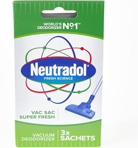 Neutradol Vac Sac Deodorizer Super Fresh for vacuum cleaner (pack with 3 Sachets) Free Fast Delivery
