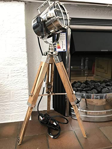 Lámpara de pie con trípode hecha a mano de madera de teca, lámpara de pie para decoración del hogar, lámparas de mesa para dormitorio y sala de estar para interiores elegantes lámpara LED