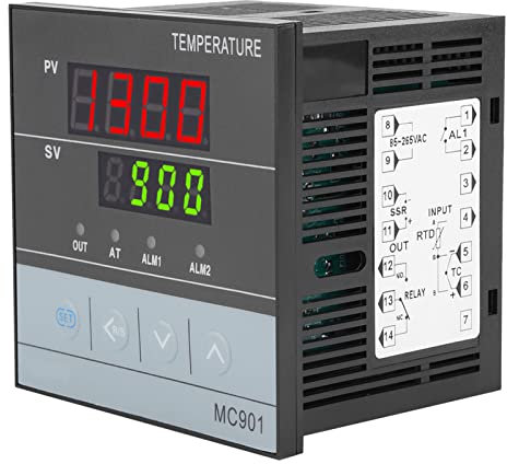MC901 Regolatore di Temperatura PID Relè di Ingresso Sensore Tipo K PT100 Uscita SSR 0~1300°C 85~265V