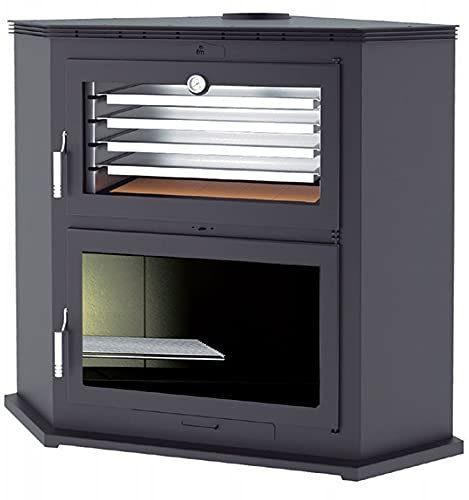 ESTUFA DE LEÑA DE RINCON CON HORNO FM MODELO HL-200 R (INTERIOR VERMICULITA)