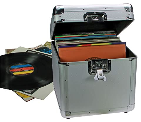 SAFE 221 Système de rangement pour disques vinyles - Valise en aluminium pour le rangement des disques en vinyle - Pour jusqu'à 100 disques - Dimensions : 360 x 350 x 360 mm.