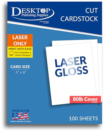 Hochglanz-Fotopapier für Laserdrucker, 10,2 x 15,2 cm, 100 Blatt