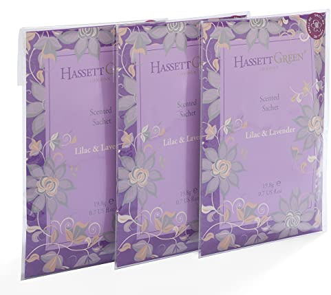 Hassett Green London - Lilac & Lavender - Handmade Large Scented Sachets - Pack of 3 - For Wardrobes & Drawers