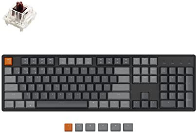 Keychron K10 RGB Full Size Layout Hot-Swappable Mechanical Keyboard for Mac Windows, Multitasking 104-Key Bluetooth Wireless/USB Wired Gaming Keyboard with Keychron Super Brown Switch Aluminum Frame
