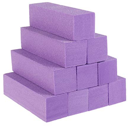 upain 10 Pcs Nail Buffer Block for Gel Natural Acrylic Nails Sanding Blocks | 120 Grit Professional Salon Nail File Sanding Blocks Nails Manicure Care Kit (Purple)