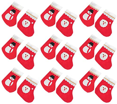 TOYANDONA Weihnachtsstrumpf Mini Geschenktüte Kamin Nikolaussocken Nikolausstiefel Weihnachten Strumpf Beutel Hängende Strümpfe Weihnachtssocke zum Befüllen Aufhängen für Weihnachtsdeko 24 Stück