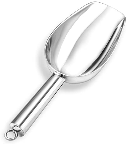 Onader 5oz Ice Scoop, Stainless Steel Small Food Sweet Flour Scoop, Silver | Metal Scooper for Kitchen Bar Party Buffet, Non-rust & Healthy, Sturdy & Easy Storage, Mirror Finished & Dishwasher Safe