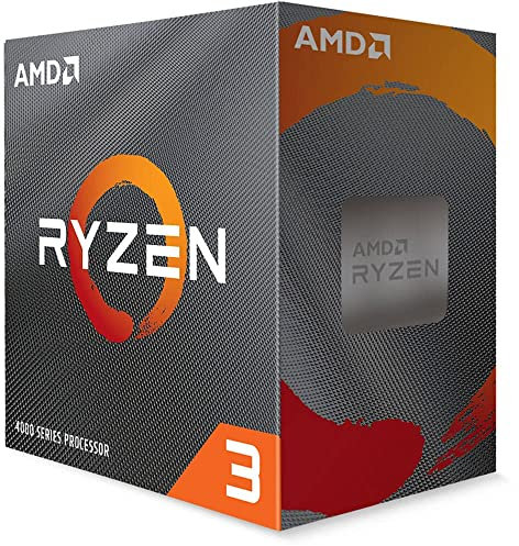 AMD Ryzen 3 4100 Procesador (4 núcleos/8 threads, 65W TDP, Socket AM4, 6MB Caché, Reloj de aumento máx. hasta 4.0 GHz max. boost,con ventilador Wraith Stealh)