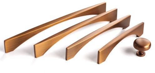 Guolich 2 Pcs Hole Centres 96mm Kitchen Drawer Handle Door Handles Handles | Made of zinc alloy, modern brown brass fittings for wardrobe, bathroom, chest of drawers