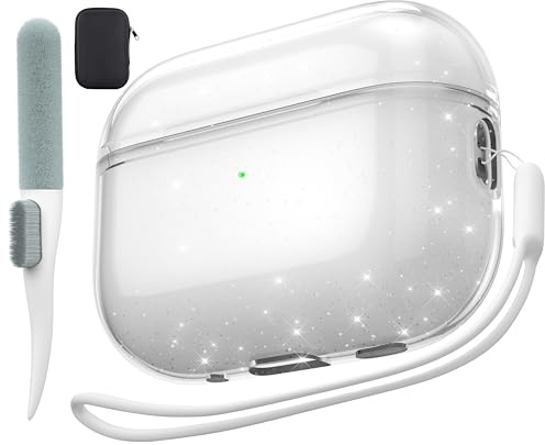 Valkit für AirPods Pro 2. Gen mit Reinigungswerkzeug | Vergilbungsfrei, Kristallklar, Weiche, TPU Material, Silikon-Trageschlaufe, Aufbewahrungstasche, Kabelloses Laden
