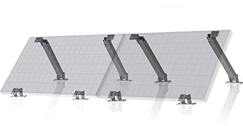 Zelsius Universal Solarmodul Halterung Set mit verstellbarem Winkel | Aluminium Montageset für zwei Panele | Panelhalterung mit Teleskopmechanismus, Befestigungsset | Solarmodulbefestigung
