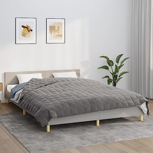 vidaXL Manta con Peso Tela Gris 200x220 cm 13 kg
