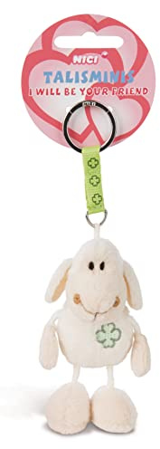 NICI Llavero Talisminis oveja Jolly Mäh 7cm blanca - Colgante de peluche de animal con llavero para cordón, llavero y portallaves amuleto de la suerte para bolso con mensaje