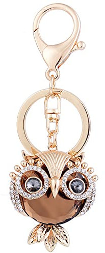 KIMLUD Schlüsselanhänger Damen Taschenanhänger Braun Grau Eule Tier Auto Schlüsselanhänger Weiblich Tasche Charme Kleines Geschenk Anhänger Schmuck Geschenk Mädchen