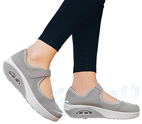 JINGAN Marche Orthopédiques, Tennis Décontractées À Enfiler pour Femmes, Chaussures Orthopédiques À Coussin d'air