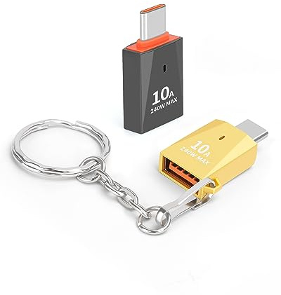 AIYEEN Adaptador USB C a USB de aleación de Zinc actualizado, Paquete de 2, convertidor Tipo C Macho a USB 3.0 Hembra, Adaptador OTG Compatible con Samsung Galaxy Google Pixel (Dorado + Negro)