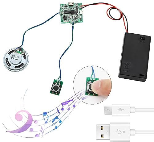 APKLVSR Modulo di Registrazione Programmabile 8M MP3 WAV Music Player Scheda Programmabile Modulo,lettore musicale con altoparlante,per Giocattoli Fai da Te Regali Audio