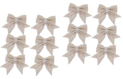 IMIKEYA 12stücke Teiliges Glitzernde Weihnachtsbaum-Schleifen Elegante Christbaumschmuck Deko Für Festliche Anlässe Für Weihnachten Neujahr Hochzeiten Und Partys