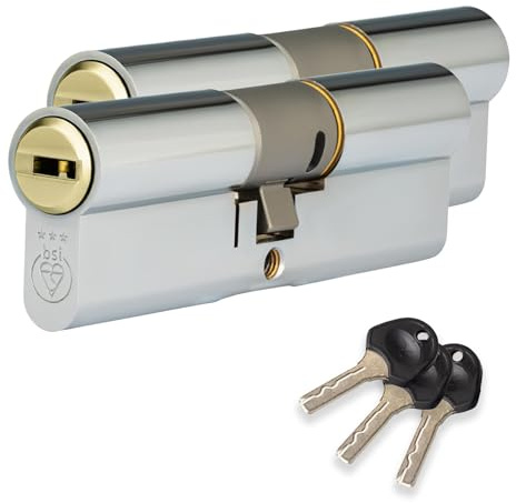 XFORT Colossus Dual Finish 3 Star Kitemarked Keyed Alike Euro Cylinder Lock 45EX/55 (100mm), British Standard TS007 Anti-Snap Barrel Lock, Upvc Door Lock.